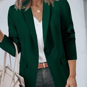 Elegant Green Women's Blazer